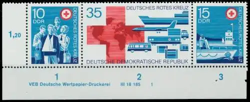 DDR ZUSAMMENDRUCK Nr WZd272 DV DWD 1 postfrisch 3ER STR 12554E