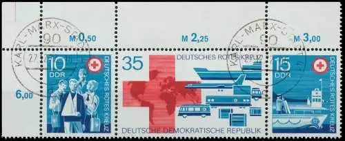 DDR ZUSAMMENDRUCK Nr WZd272 gestempelt 3ER STR ECKE-OLI 1255B2