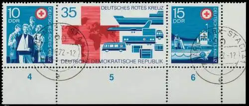 DDR ZUSAMMENDRUCK Nr WZd272 zentrisch gestempelt 3ER STR ECK 1255D2