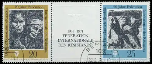 DDR ZUSAMMENDRUCK Nr WZd251 gestempelt 3ER STR 125AA6