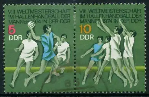 DDR ZUSAMMENDRUCK Nr WZd296 gestempelt WAAGR PAAR 12FD2E