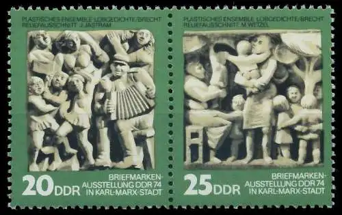 DDR ZUSAMMENDRUCK Nr WZd303 postfrisch WAAGR PAAR SBD7976