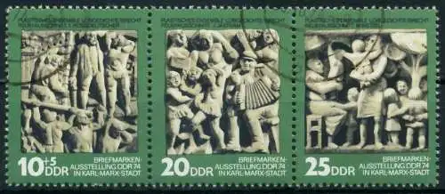 DDR ZUSAMMENDRUCK Nr WZd305 gestempelt 3ER STR 12FE22