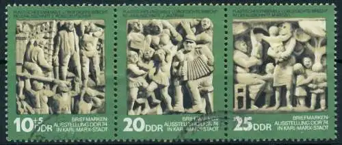 DDR ZUSAMMENDRUCK Nr WZd305 gestempelt 3ER STR 12FE2A