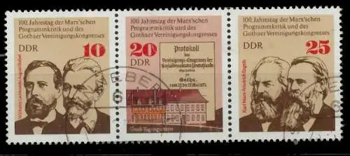 DDR ZUSAMMENDRUCK Nr WZd328 gestempelt 3ER STR 13641E