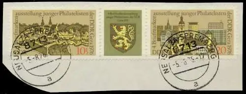 DDR ZUSAMMENDRUCK Nr WZd332 zentrisch gestempelt 3ER STR 136606