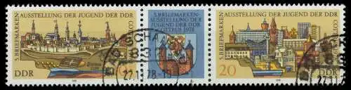 DDR ZUSAMMENDRUCK Nr WZd371 gestempelt 3ER STR 13EB2E