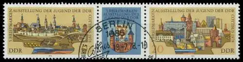 DDR ZUSAMMENDRUCK Nr WZd371 gestempelt 3ER STR 13EB4A