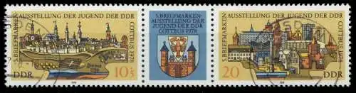 DDR ZUSAMMENDRUCK Nr WZd371 zentrisch gestempelt 3ER STR 13EB56