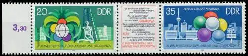 DDR ZUSAMMENDRUCK Nr WZd377 postfrisch 3ER STR SRA SBE7FAA