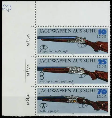 DDR ZUSAMMENDRUCK Nr SZd175 postfrisch 3ER STR ECKE-OLI 13EFDA