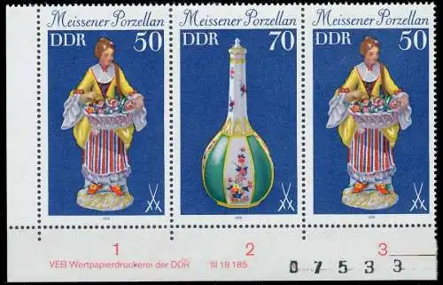 DDR ZUSAMMENDRUCK Nr WZd436 DV WPD 2 postfrisch 3ER STR 146EEA