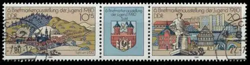 DDR ZUSAMMENDRUCK Nr WZd454 gestempelt 3ER STR 14D786