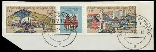 DDR ZUSAMMENDRUCK Nr WZd454 zentrisch gestempelt 3ER STR 14D79E