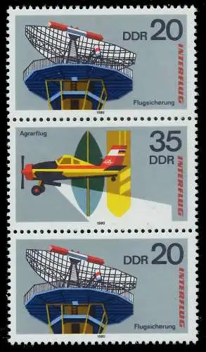 DDR ZUSAMMENDRUCK Nr SZd206 postfrisch 3ER STR SBF95AA