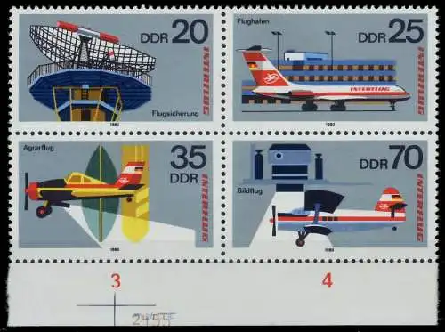 DDR ZUSAMMENDRUCK Nr 2516VB postfrisch VIERERBLOCK URA 14DB26