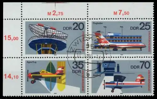 DDR ZUSAMMENDRUCK Nr 2516VB zentrisch gestempelt VIERERBLOCK 14DB66