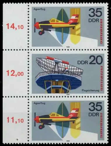 DDR ZUSAMMENDRUCK Nr SZd207 postfrisch 3ER STR SRA 14DBA2