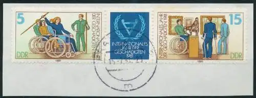 DDR ZUSAMMENDRUCK Nr WZd500 zentrisch gestempelt 3ER STR BRF 1589CA