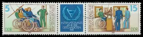 DDR ZUSAMMENDRUCK Nr WZd500 gestempelt 3ER STR 1589CE