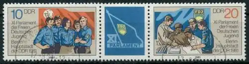 DDR ZUSAMMENDRUCK Nr WZd494 gestempelt 3ER STR 1589DE