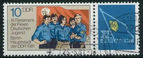 DDR ZUSAMMENDRUCK Nr WZd493 gestempelt WAAGR PAAR 158A06