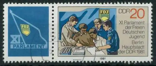 DDR ZUSAMMENDRUCK Nr WZd495 gestempelt WAAGR PAAR 158A26