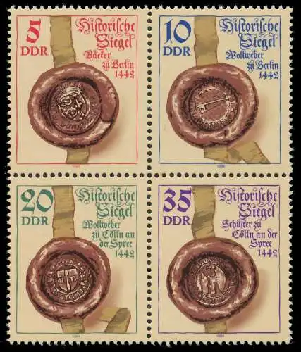 DDR ZUSAMMENDRUCK Nr 2884VB postfrisch VIERERBLOCK 17F176