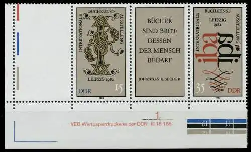 DDR ZUSAMMENDRUCK Nr WZd529L DV postfrisch 4ER STR ECKE 18807A