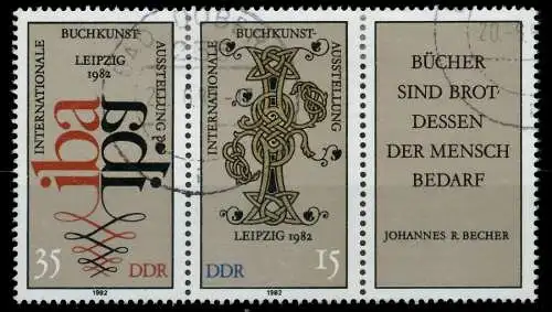 DDR ZUSAMMENDRUCK Nr WZd529 gestempelt 3ER STR 1880EE