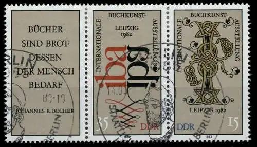 DDR ZUSAMMENDRUCK Nr WZd529 gestempelt 3ER STR 1880FE