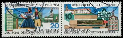 DDR ZUSAMMENDRUCK Nr WZd598 gestempelt WAAGR PAAR 1885CA