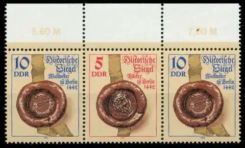 DDR ZUSAMMENDRUCK Nr WZd605 postfrisch 3ER STR ORA 1886A2