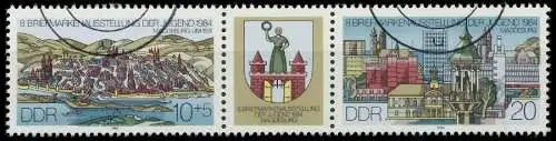 DDR ZUSAMMENDRUCK Nr WZd609 gestempelt 3ER STR 195DEA