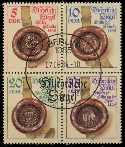 DDR ZUSAMMENDRUCK Nr 2884VB gestempelt VIERERBLOCK 195E2A