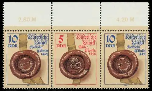 DDR ZUSAMMENDRUCK Nr WZd605 postfrisch 3ER STR ORA 195E4E