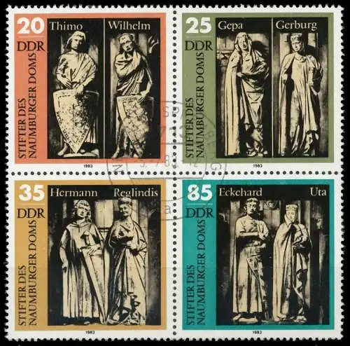 DDR ZUSAMMENDRUCK Nr 2808VB zentrisch gestempelt VIERERBLOCK 195EBA