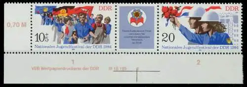 DDR ZUSAMMENDRUCK Nr WZd589 DV WPD1 postfrisch 3ER STR 195F6A