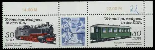 DDR ZUSAMMENDRUCK Nr WZd577 postfrisch 3ER STR ECKE-ORE 195FDA