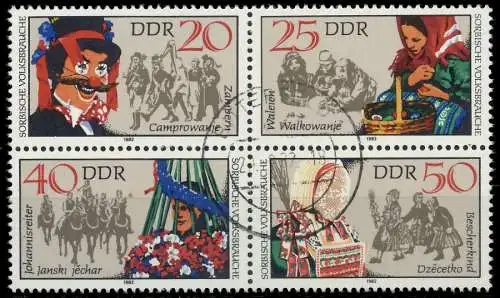 DDR ZUSAMMENDRUCK Nr 2717VB zentrisch gestempelt VIERERBLOCK 19613E