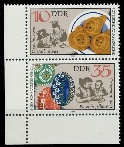 DDR ZUSAMMENDRUCK Nr SZd 243 postfrisch SENKR PAAR ECKE 19615A