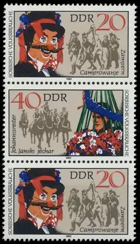 DDR ZUSAMMENDRUCK Nr SZd 251 postfrisch 3ER STR SC591DE