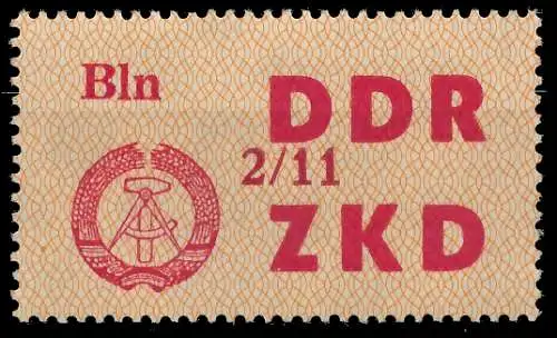 DDR DIENST LAUFKONTROLLZETTEL Nr 31 2 11 - XI ungebraucht 1C4F16