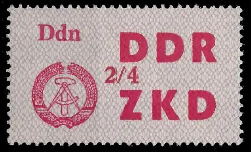 DDR DIENST LAUFKONTROLLZETTEL Nr 33 2 4 - IV ungebraucht 1C4F4A