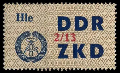 DDR DIENST LAUFKONTROLLZETTEL Nr 37 2 13 - XIII 1C4F52