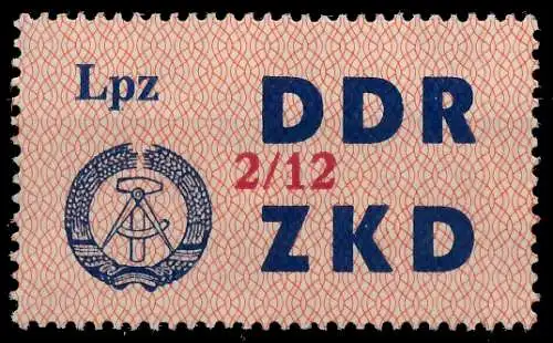 DDR DIENST LAUFKONTROLLZETTEL Nr 39 2 12 - XII 1C4F96