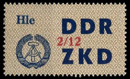 DDR DIENST LAUFKONTROLLZETTEL Nr 37 2 12 - XII 1CA6FA