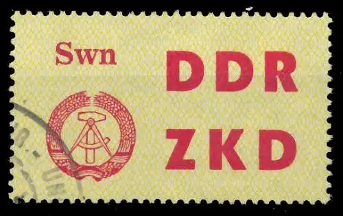 DDR DIENST LAUFKONTROLLZETTEL Nr 15 gestempelt 1CD962