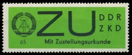 DDR ZUSTELLUNGSURKUNDEN Nr 2x postfrisch 1CD972