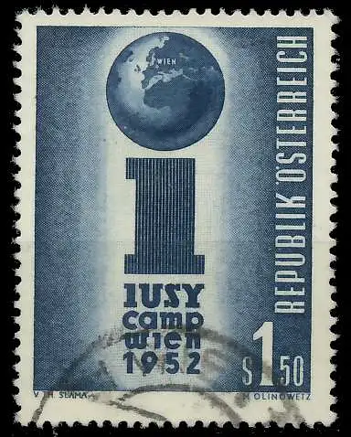 ÖSTERREICH 1952 Nr 974 gestempelt 1F54D2